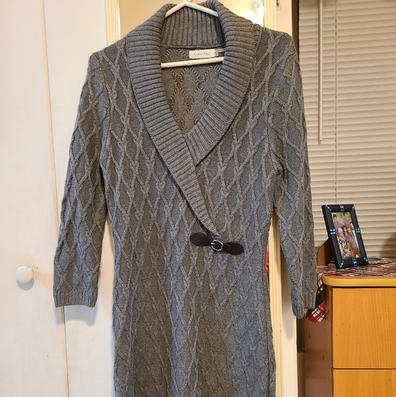 Calvin Klein Dresses & Skirts - Calvin Klein Sweter Dress Size Medium Gray Color